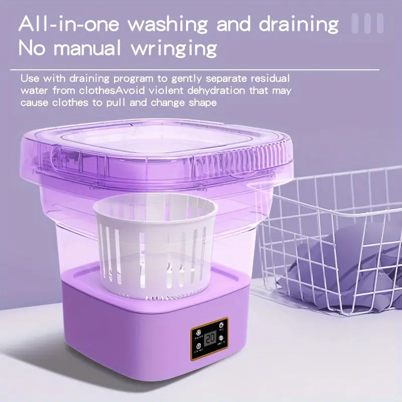 Lavadora Portátil Pequeña Lavadoras plegables para el hogar Mini lavadora  portátil pequeña para bragas (UE) Likrtyny Libre de BPA