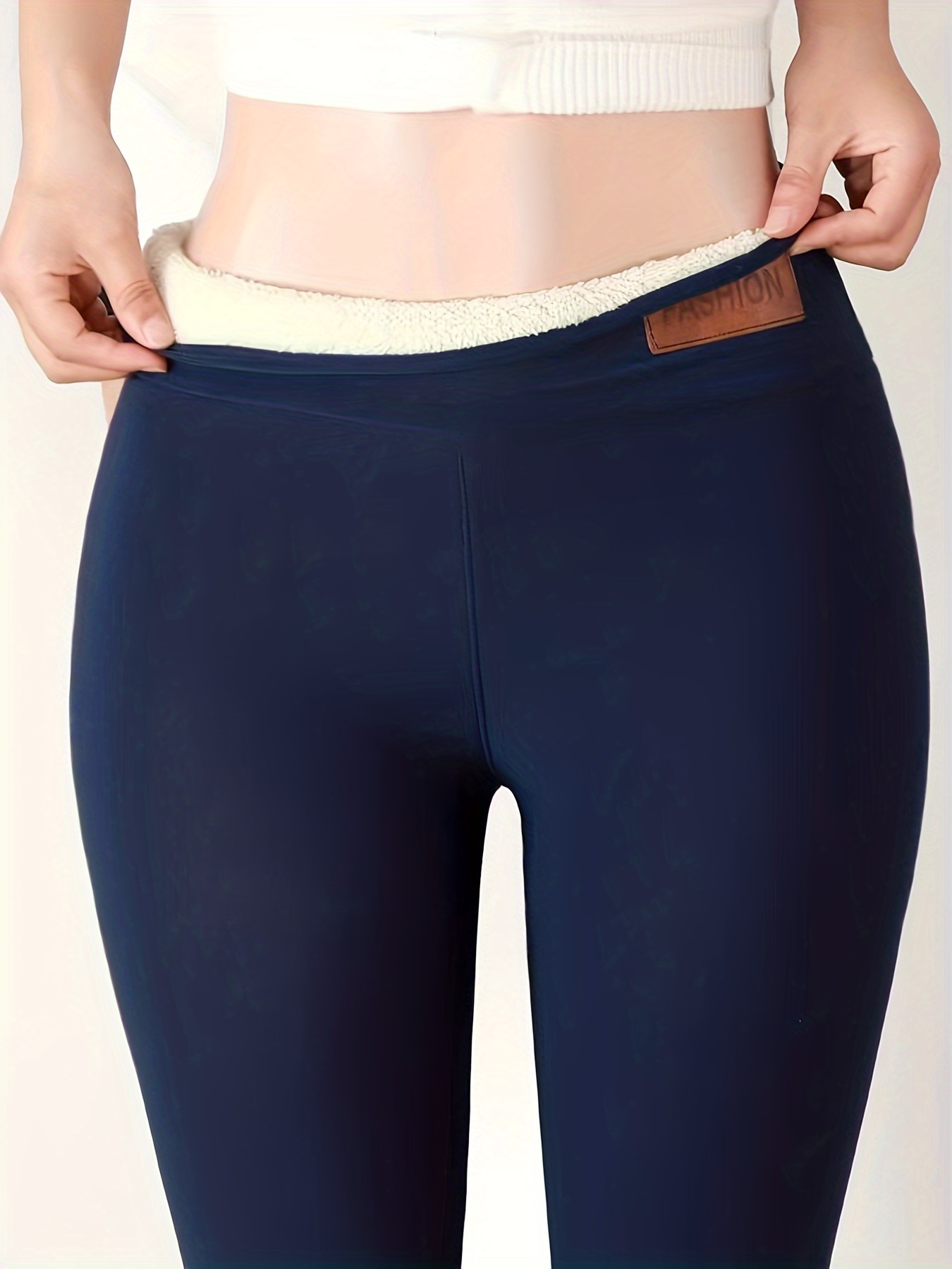 Plush Lined Thermal Pants Soft Comfy Slim High Waist Tights - Temu