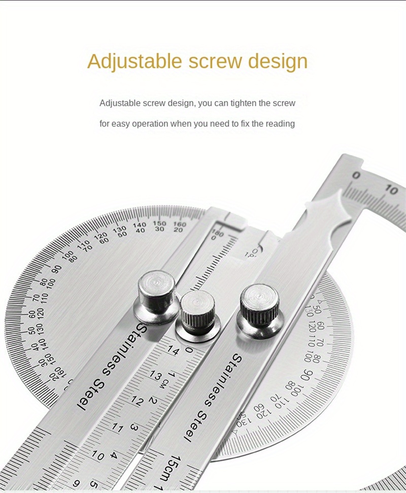 180 Degree Adjustable Protractor Stainless Steel Angle Gauge - Temu ...