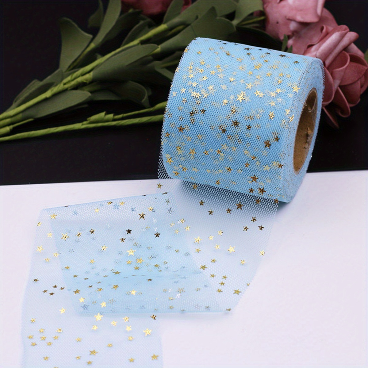 5Yards 1.5 38MM Bronzing Star and Moon Printed Ribbon For Hair Bows DIY  Crafts Handmade Accessories Y2020091702