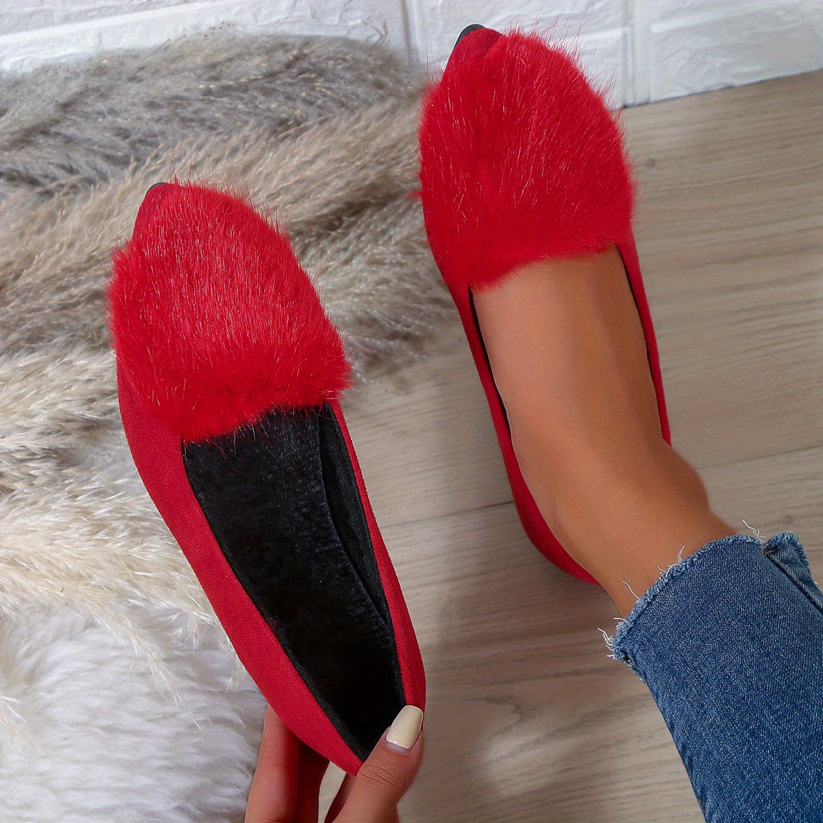 Shoe Fur Slippers Outfit Buy Furry Fur Slippers Platform Faux Fur