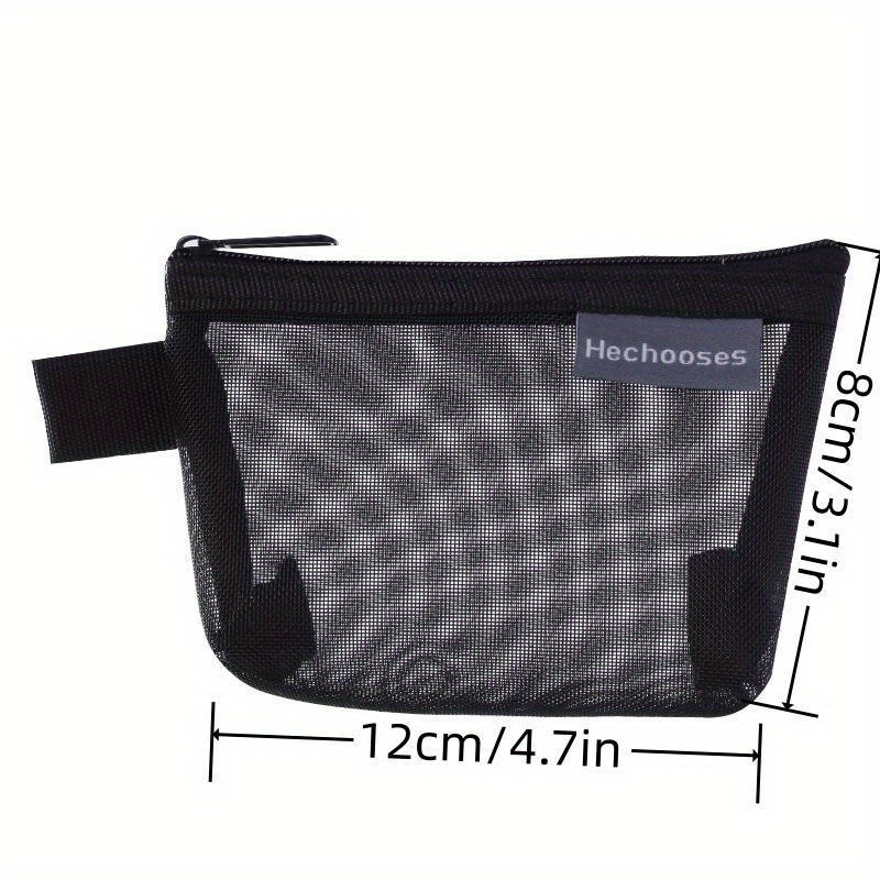 HE CHOOSES D050 Three-Dimensional Square Mesh Coin Purse Storage Bag, Size  S - Grey