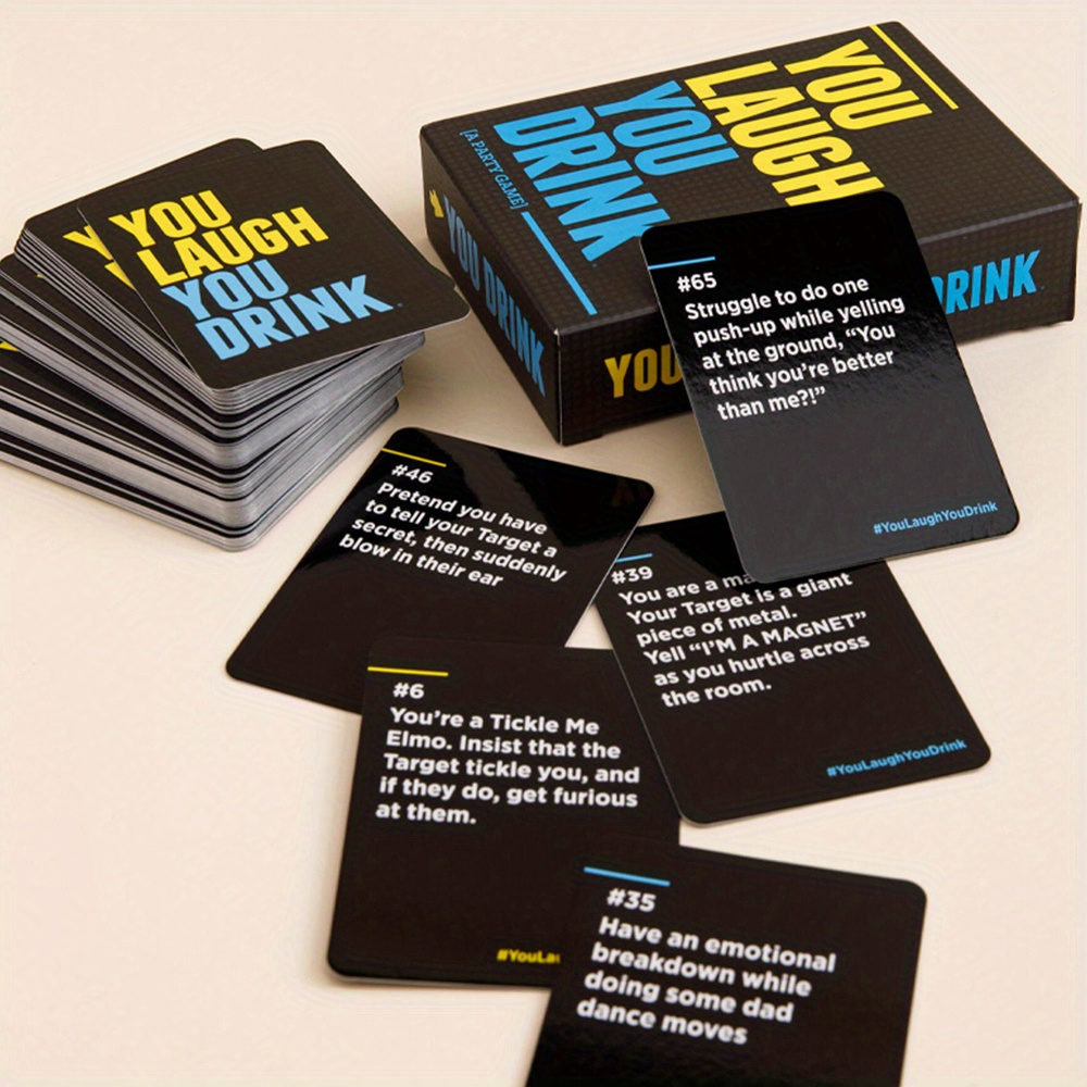 You Laugh You Drink Card Game Il gioco di bevute per le persone che non  riescono a mantenere un volto serio Gioco da festa con 150 carte con prompt