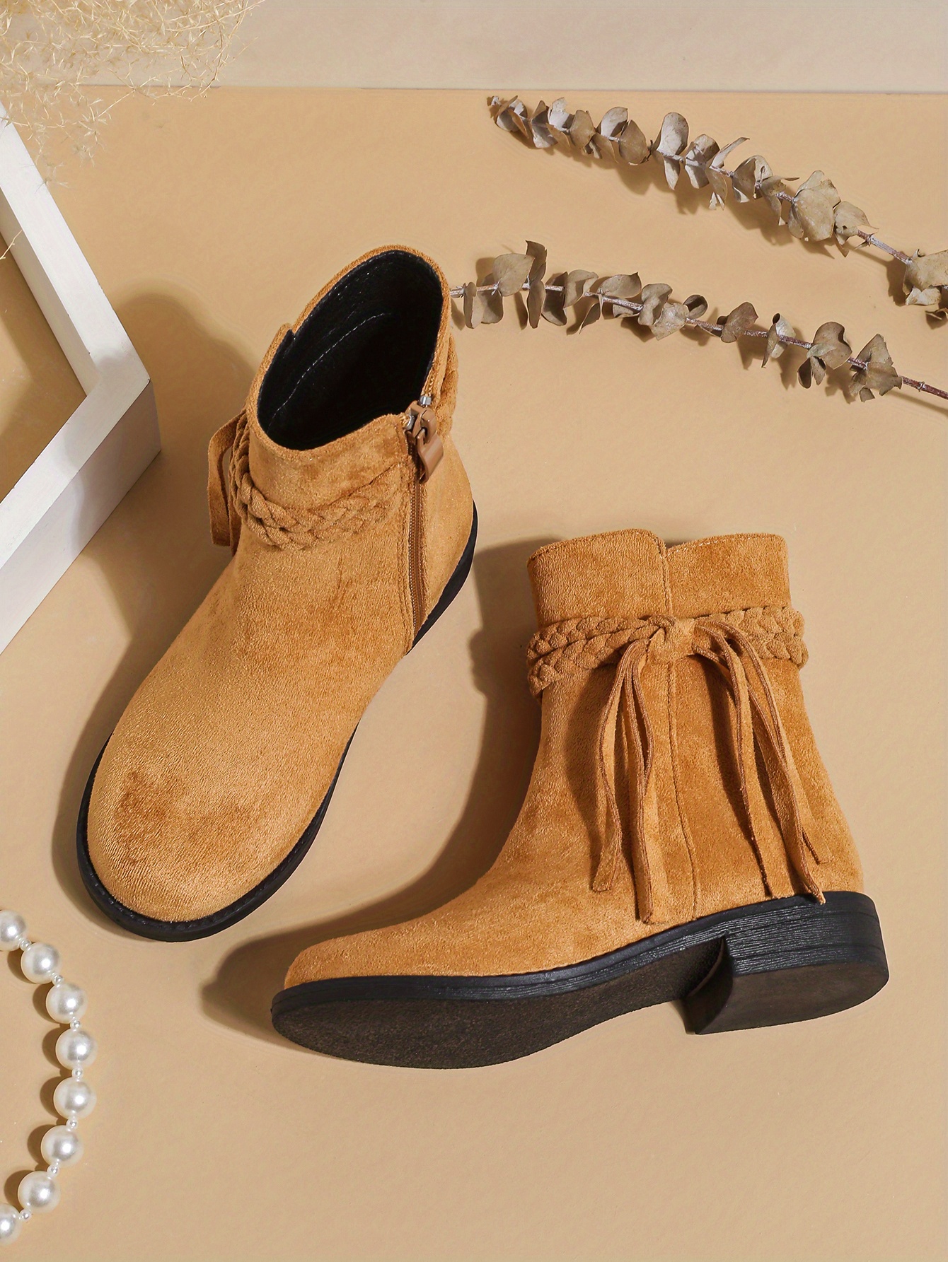 Trendy Elegant Tassel Boots Zipper Girls Kids Comfortable Temu