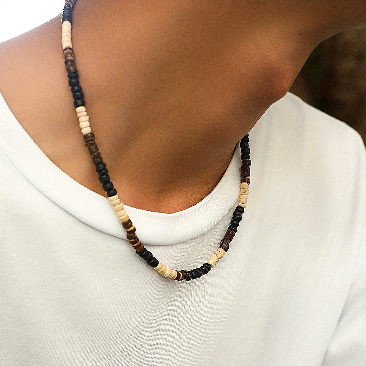 Chunky Wooden Bead Statement Necklace - A Beautiful Mess
