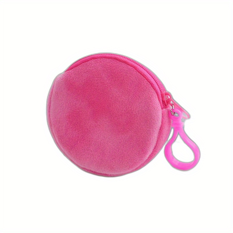 Small Zip Round Leather Wallet in Pink Candy