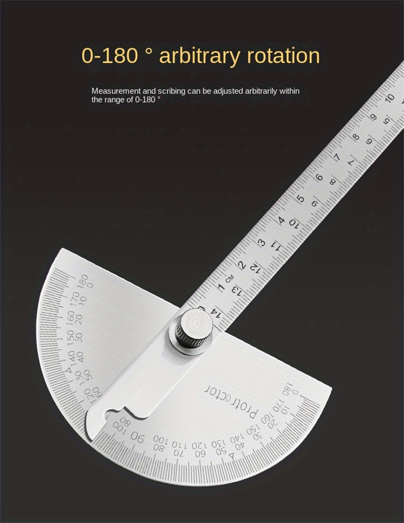 180 Degree Adjustable Protractor Stainless Steel Angle Gauge Temu
