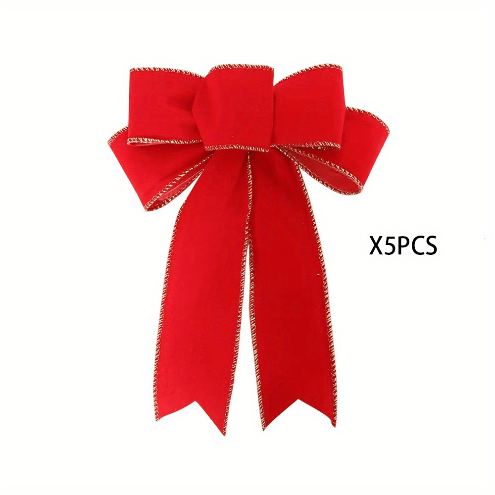 Red Bows Christmas Tree Decorations Large Velvet Wreath Bow - Temu