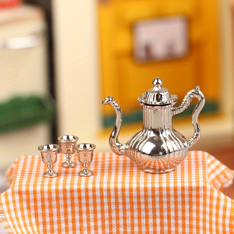 1:6 Miniature Glass Teapot Dollhouse Clear Tea Pot Doll Kitchen