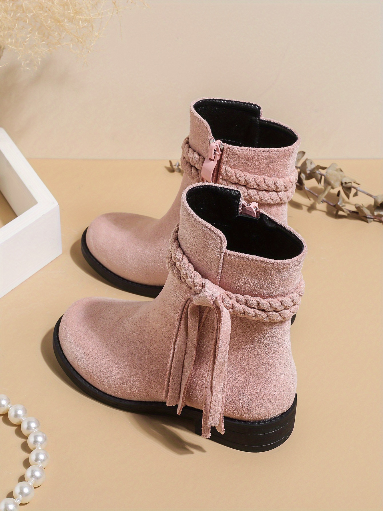 Trendy Elegant Tassel Boots Zipper Girls Kids Comfortable Temu