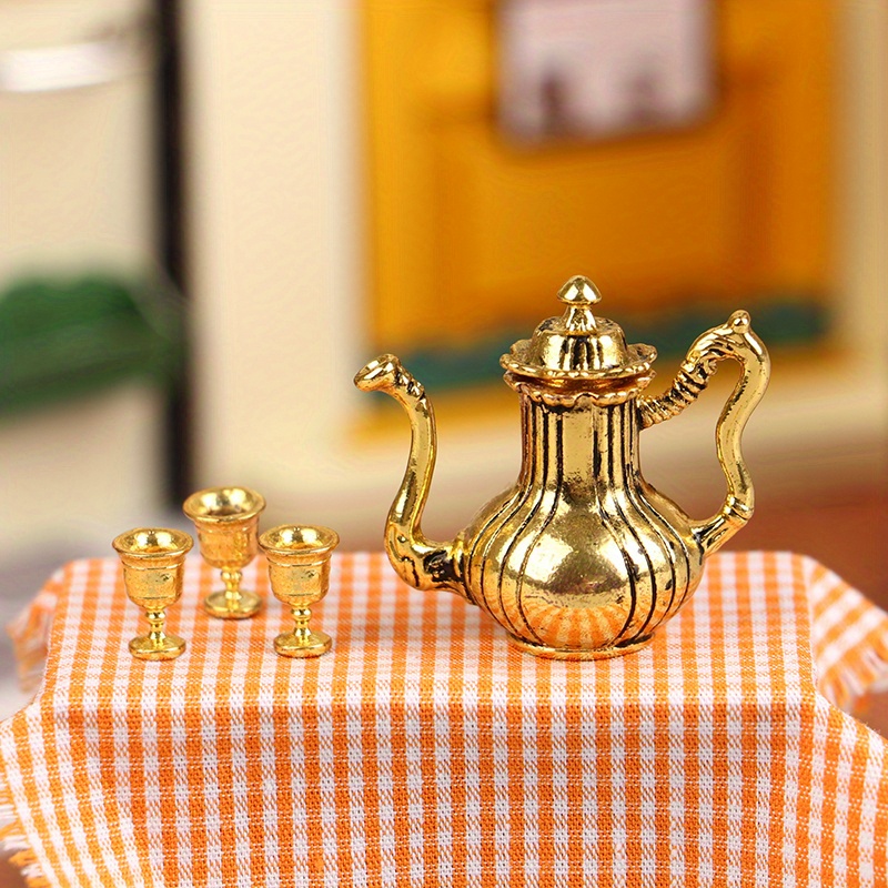 1:6 Miniature Glass Teapot Dollhouse Clear Tea Pot Doll Kitchen