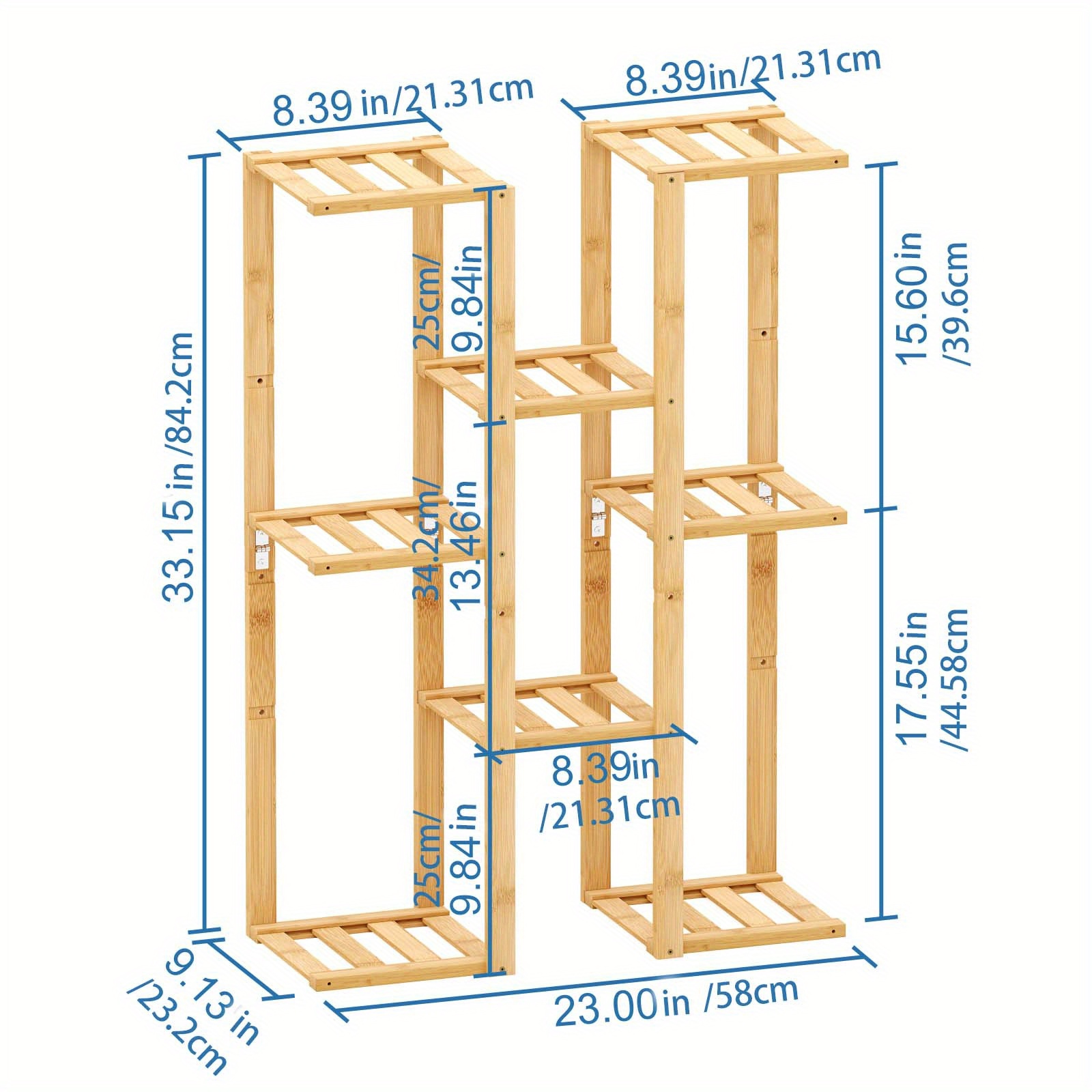 Soporte minimalista moderno de tres patas, base de maceta de bambú con  capacidad de 150 libras, fácil de montar, exhibición de madera interior de