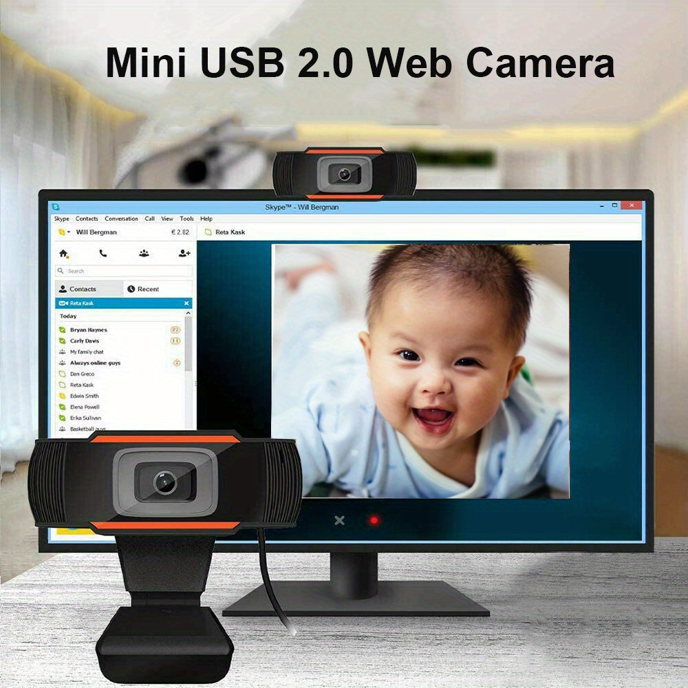 720p Hd cam Microphone Rotatable Pc Desktop cam Micro Temu