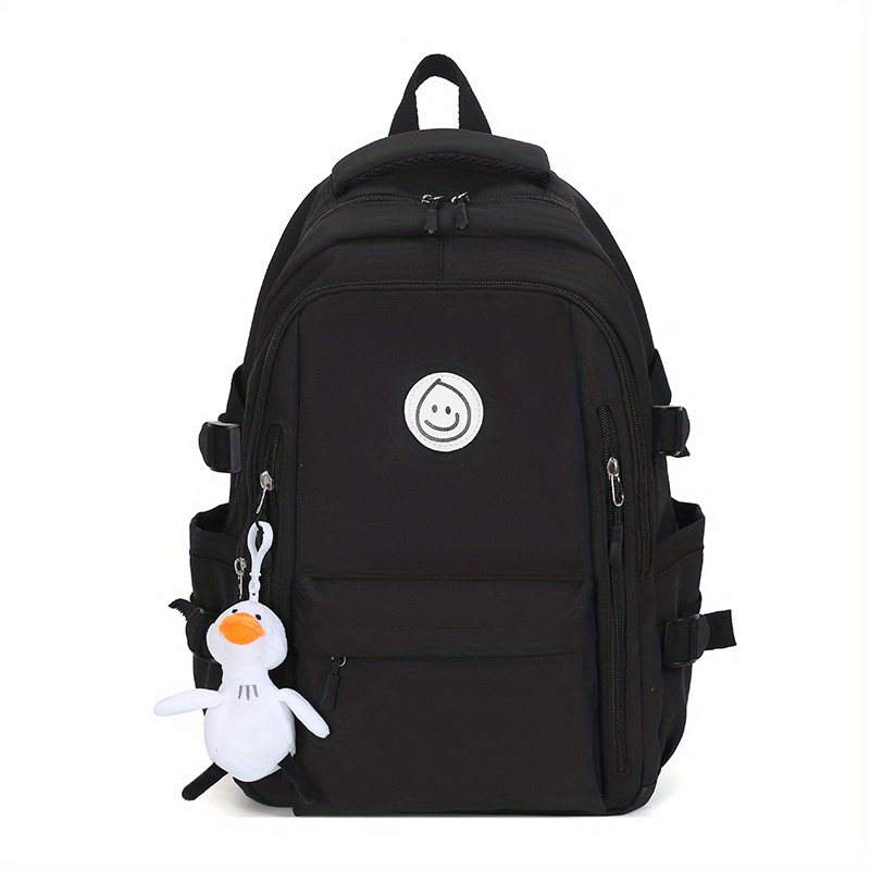 Casual Simple Multi-layer School Bag Large Capacity Student Backpack With  Duck Pendant Travel Bag - Temu