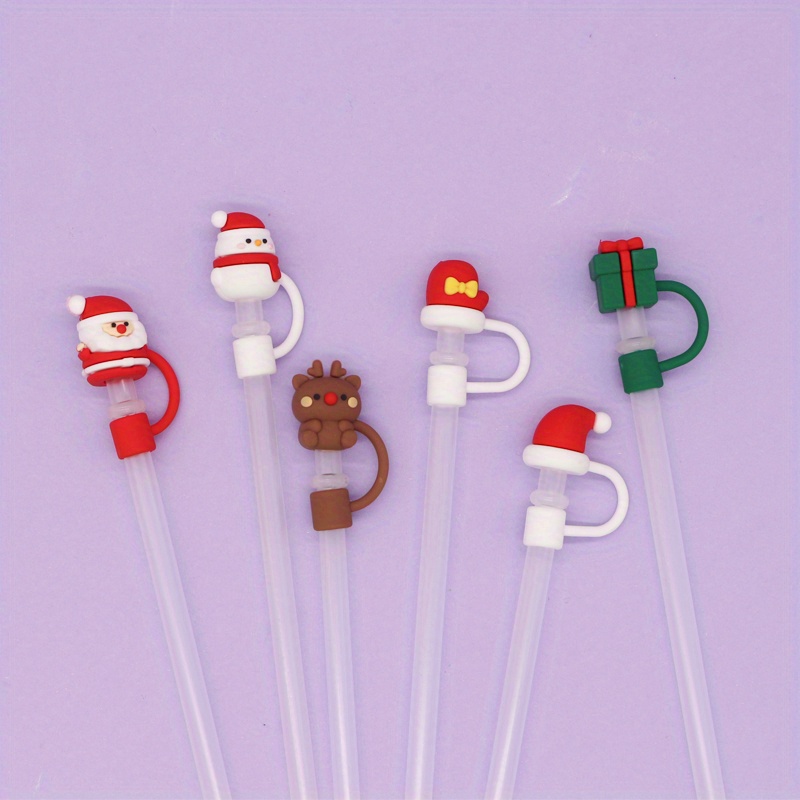 Straw Tips Cover, Reusable Straw Toppers, Kawaii Cartoon Silicone Straw  Sleeve , Decorative Straw , For Party Favor Bags,friends Gathering,  Dustproof Straw Covers For Stanley Cup, Party Supplies, Thanksgiving  Chrismas Halloween Gifts 