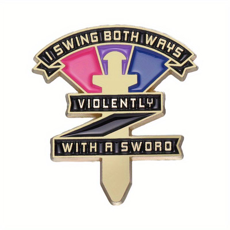 I Swing Both Ways Pride Violently With A Sword Enamel Pin For Men, * * Badge, Backpack Accessories