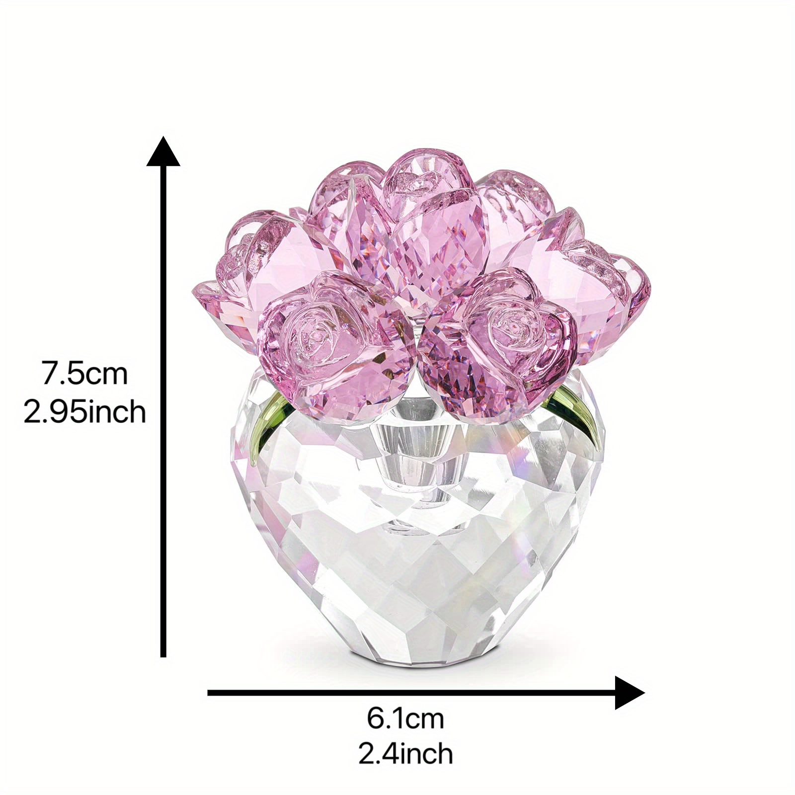 1pc crystal rose statue glass flower home decoration collection romantic crystal gift for women on valentines day and thanksgiving holiday parties gift details 0