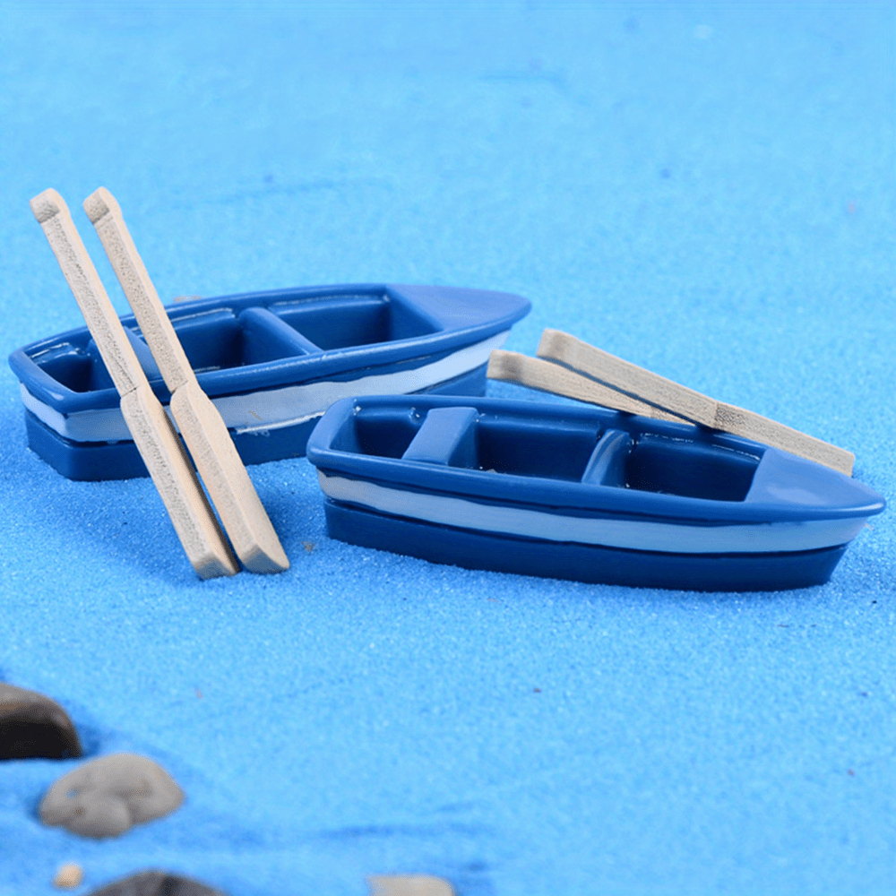 2pcs Mini Boat Decoration With Paddle Wooden Boat Canoe Paddles Landscape  Aquarium Decoration Ornament For Decorations Diy Crafts Fish Tank - Pet  Supplies - Temu