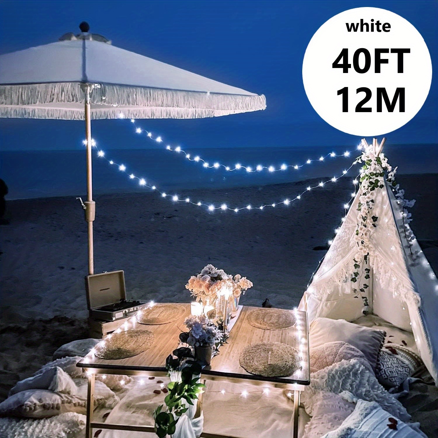 40 ft store solar string lights