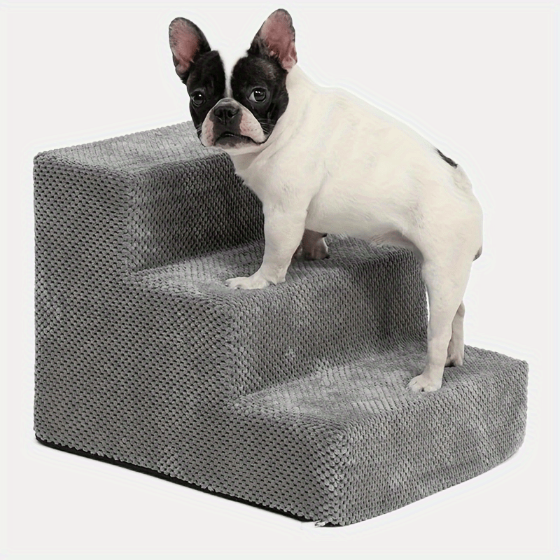 Escaleras para perros pequeños, rampa de espuma de alta densidad de 3  niveles, escalones extra anchos antideslizantes para camas altas o sofá