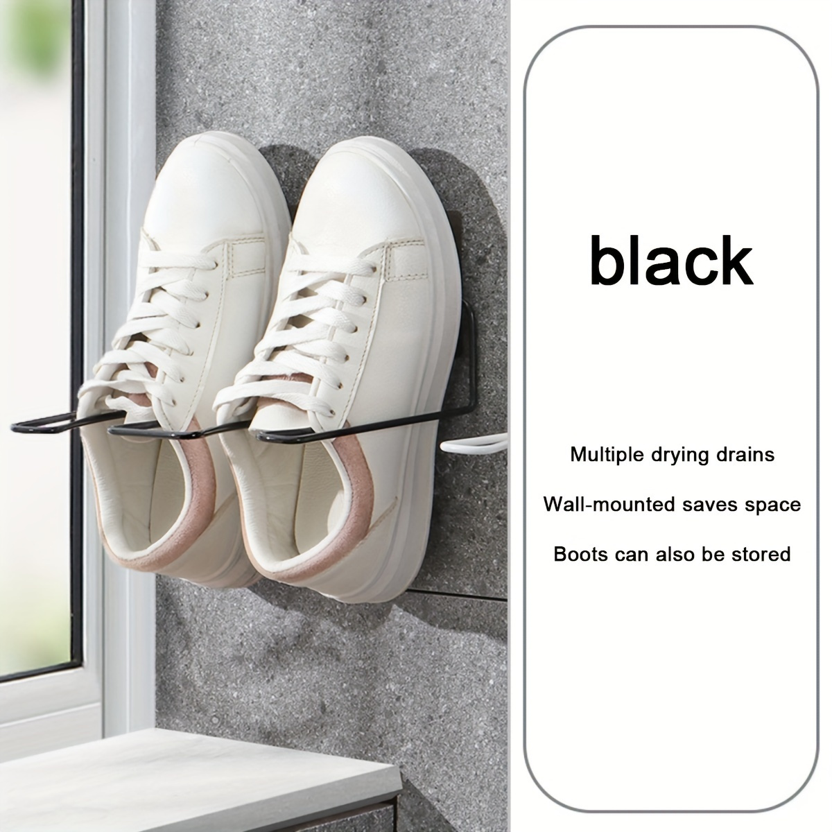 Sliver Metal Wall Mounted Boots and Shoe Rack Storage Organizer