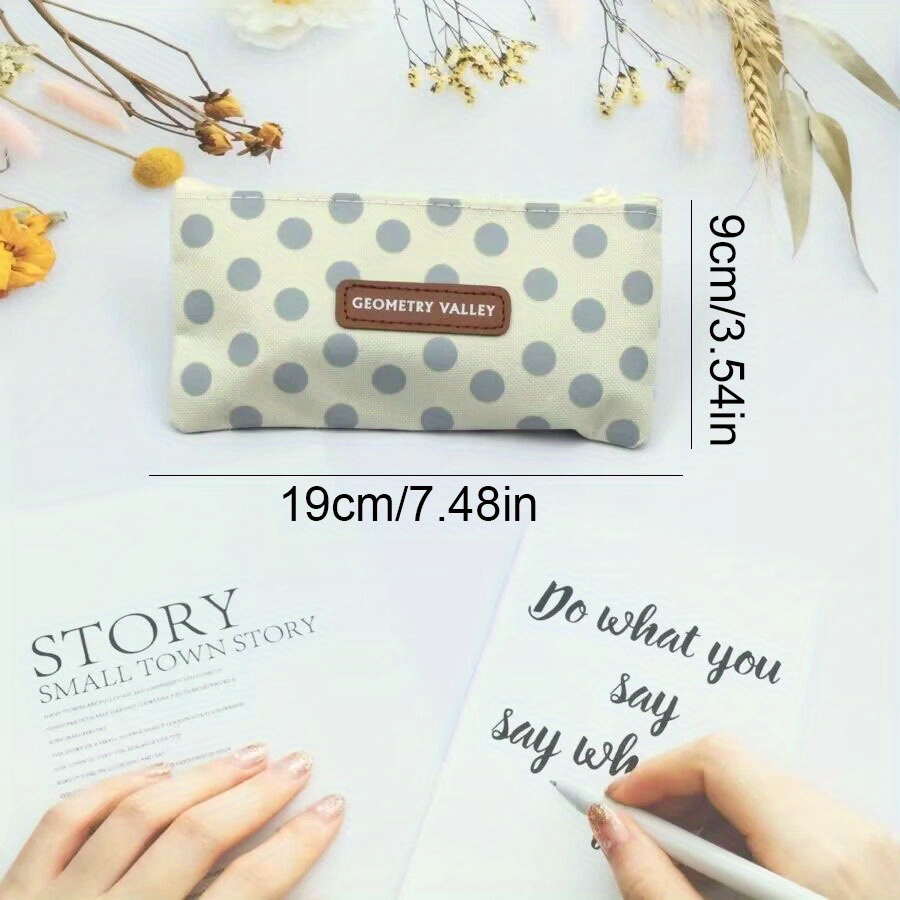 Canvas Pencil Bag Small Flowers Pencil Cases Kawaii Stationery Bag