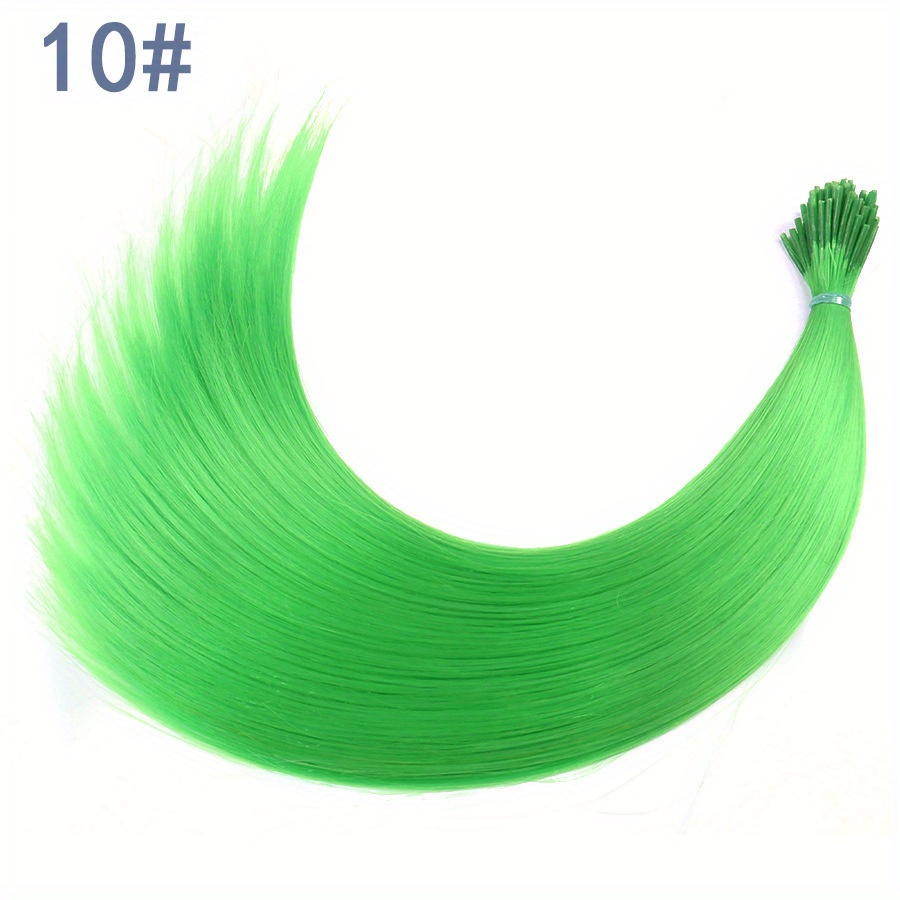 Beaupretty 10pcs wig green hair extensions clip in extensions colored hair  extension hair extension clips hair gems for women clip in hair High