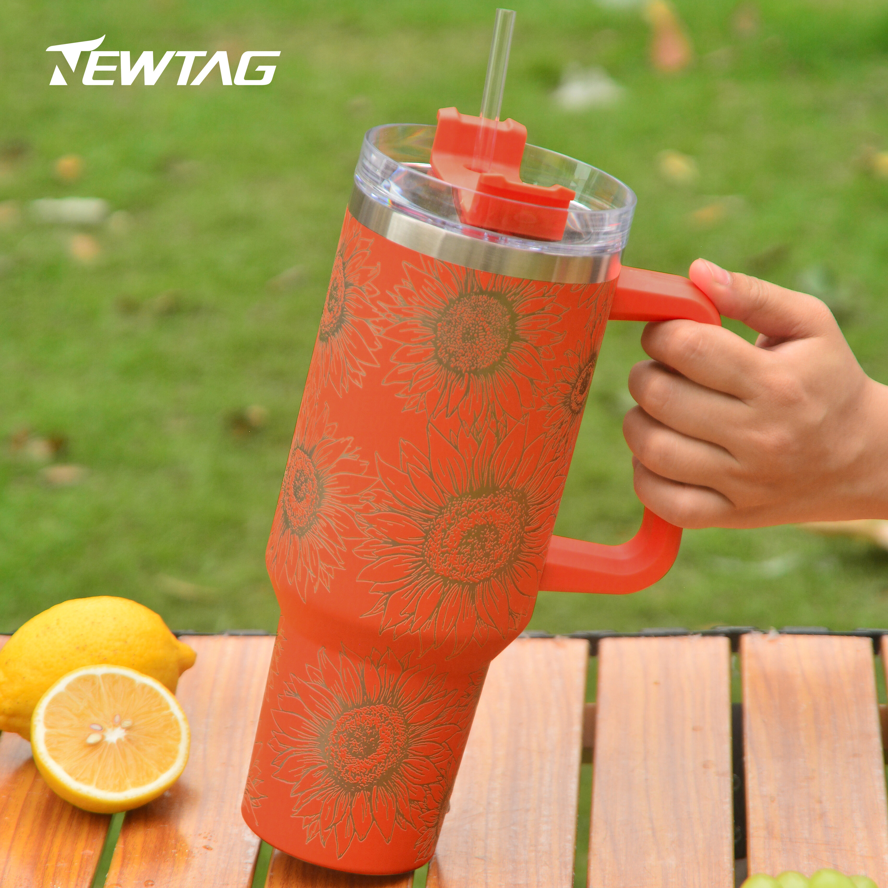 Handle Insulated Cup- Orange (40oz) – The Silver Strawberry