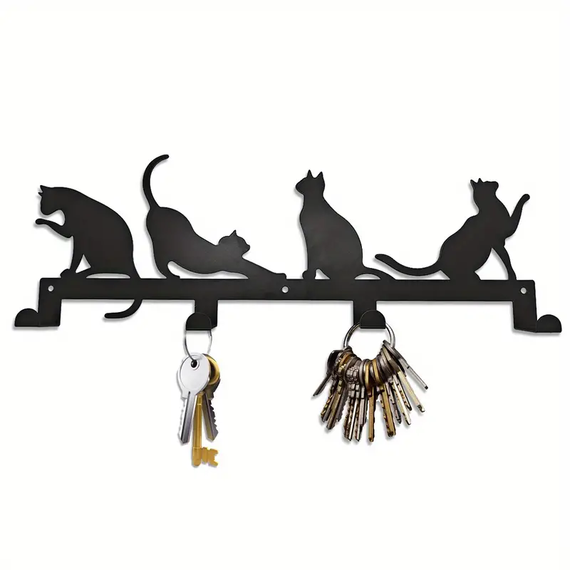 Metal Key Holder Wall Creative Birds/cats/owls Type Key Hook - Temu