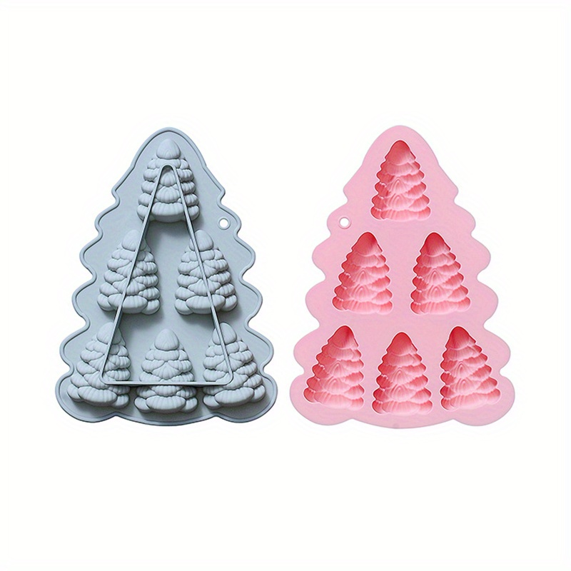 3D Christmas Tree Baking Mould cake pan silicone mold,6 cavities christmas  tree for bread, mousse cake,muffins,ice cubes