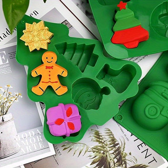 Christmas Silicone Molds Non-Stick Chocolate Jelly Cake Baking mold for  Party Xmas Gift Handmade Soap Molds with Shape of Christmas tree Elk Socks