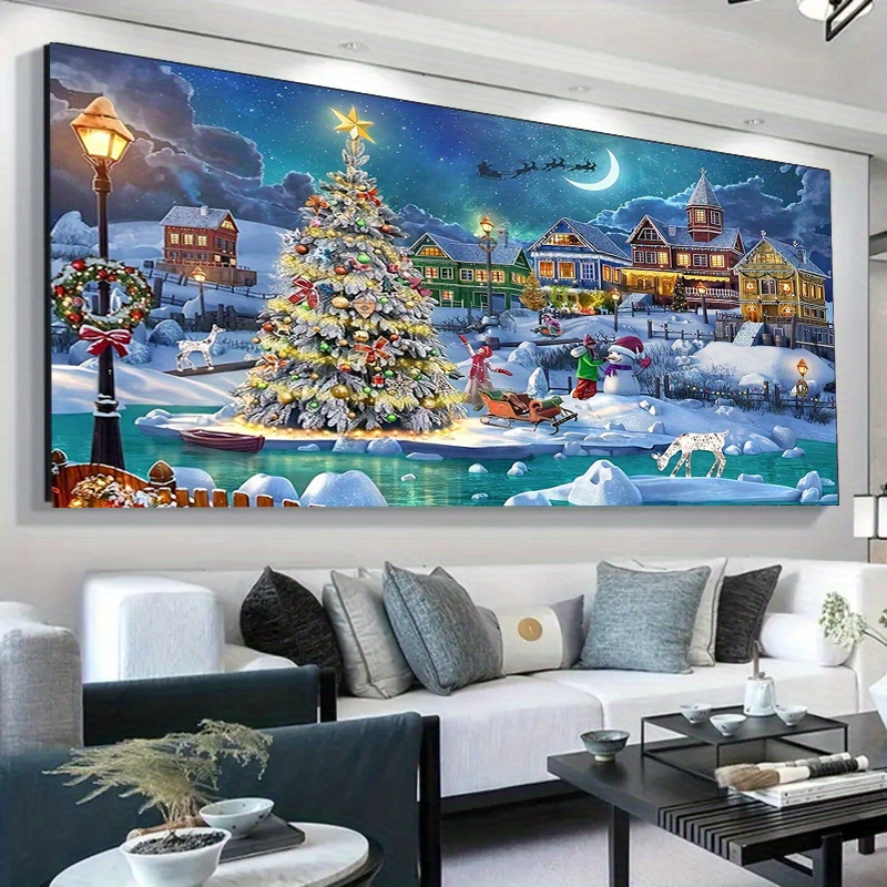 5D DIY Diamond Painting Christmas Tree Ornaments LED Hanging Star