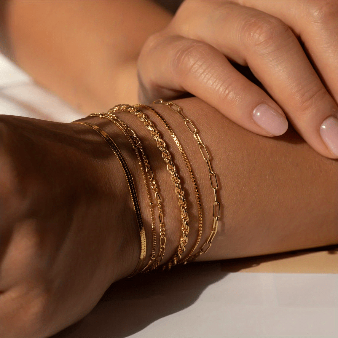 14K plated gold bracelet double layer