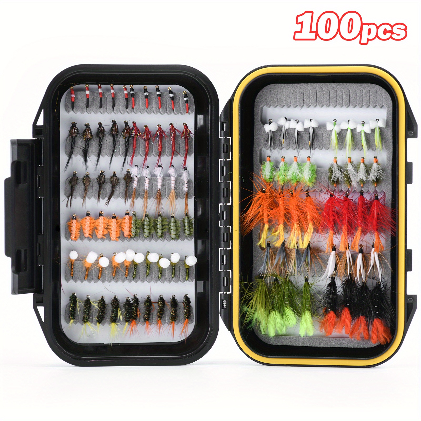 Hand Tied Fly Fishing Flies Assortment Fly Box Dry Wet Scud - Temu