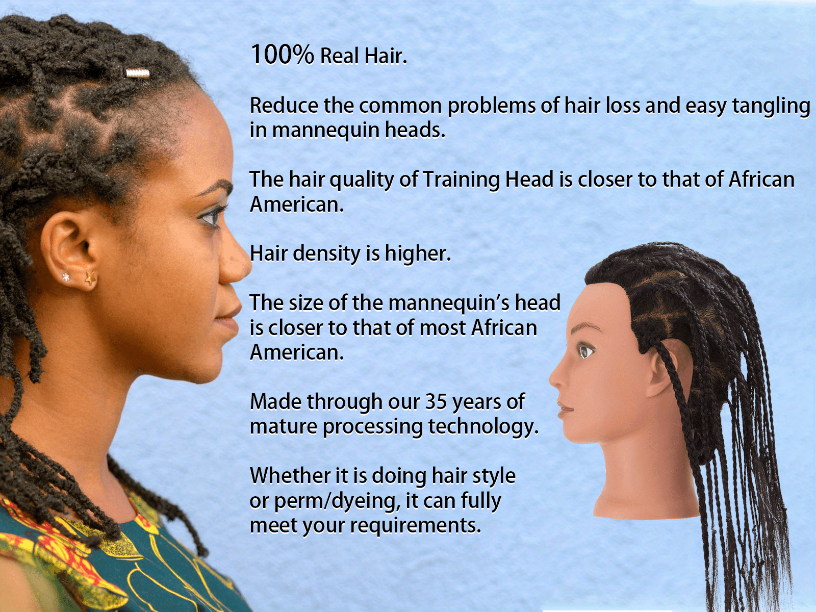 Mannequin Head 100% Human Hair Afro Mannequin Head 18” - Temu