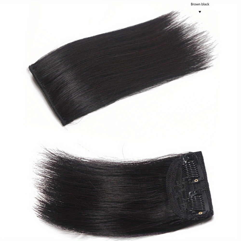 Straight Synthetic Invisible Hair Pad Piece Seamless Clip In Temu