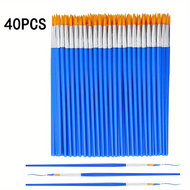 10pcs Thin Hook Line Pen Flat Round Pointed Paint Brushes Nylon