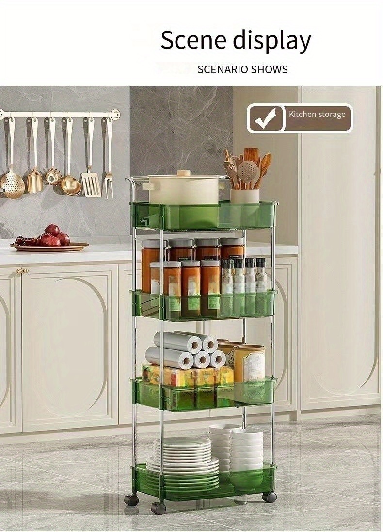 3/4-layer Condiment Cart Storage Rack, Portable Durable Snack