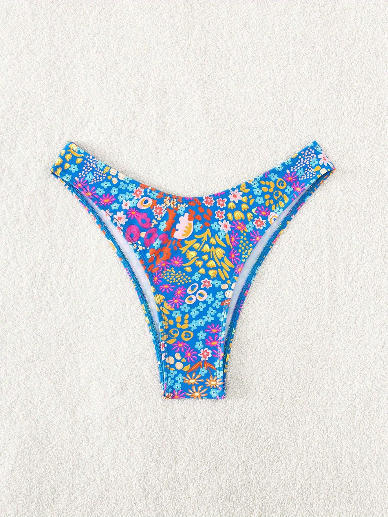 Floral Print High Cut Cheeky Swim Briefs High Stretch Cute Temu Australia