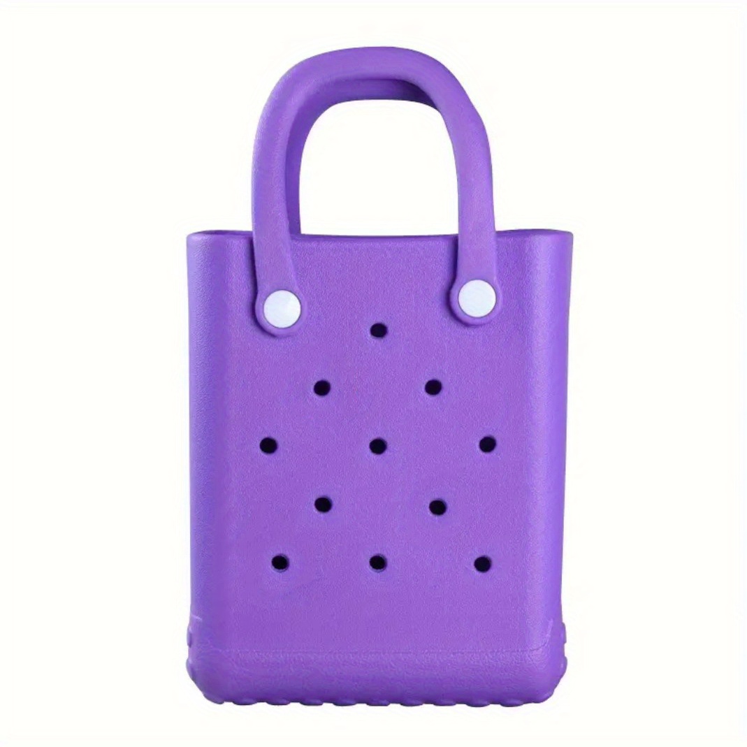 Mini Rubber Tote Bag Purple