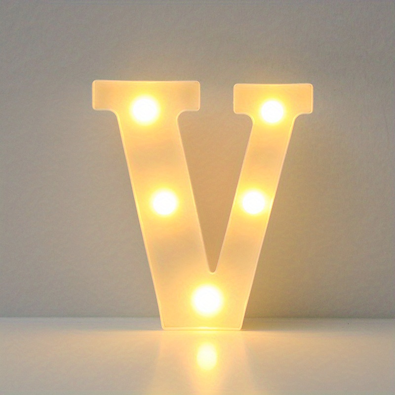 10 letras decorativas con luces LED, marquesina de plástico blanco de 6.3  pulgadas, contiene todos los números, para luz nocturna, decoración de