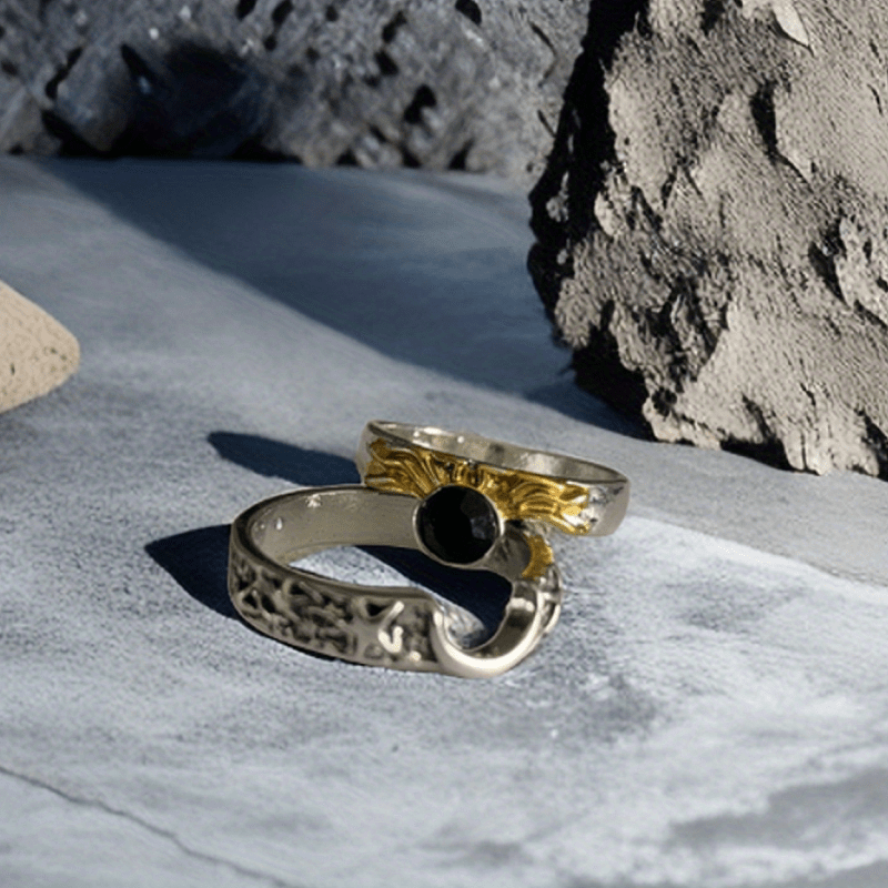 Vintage Fashion Sun And Moon Ring For Men - Temu