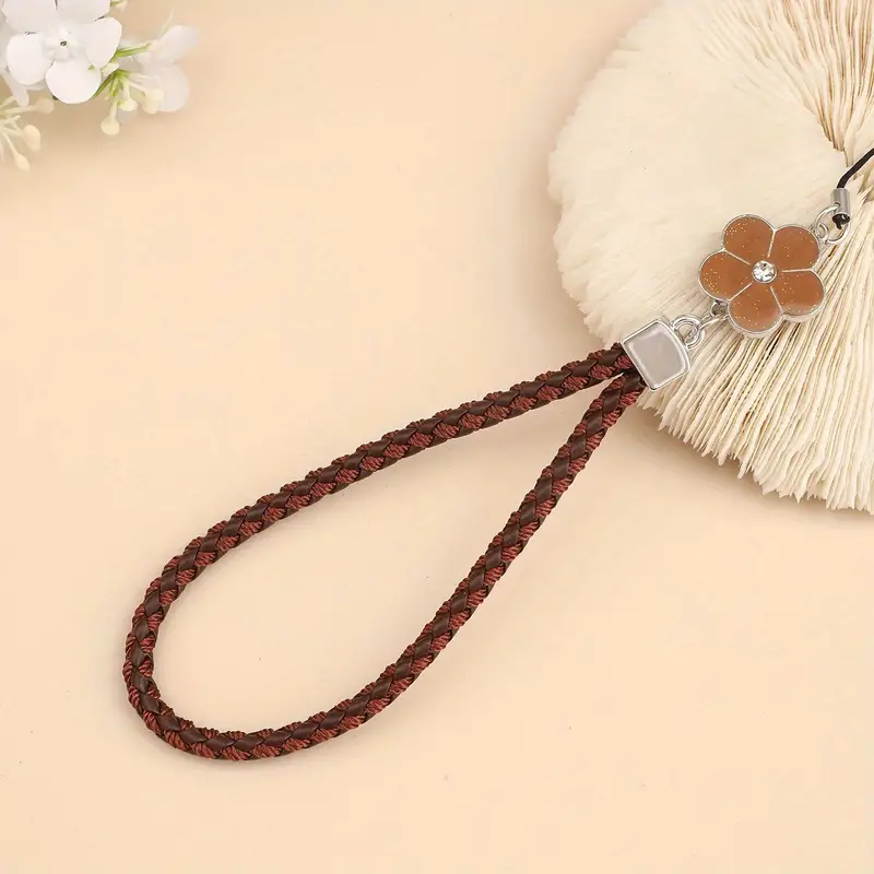 Braided Rope With Double sided Flower Small Rope Head Mobile - Temu