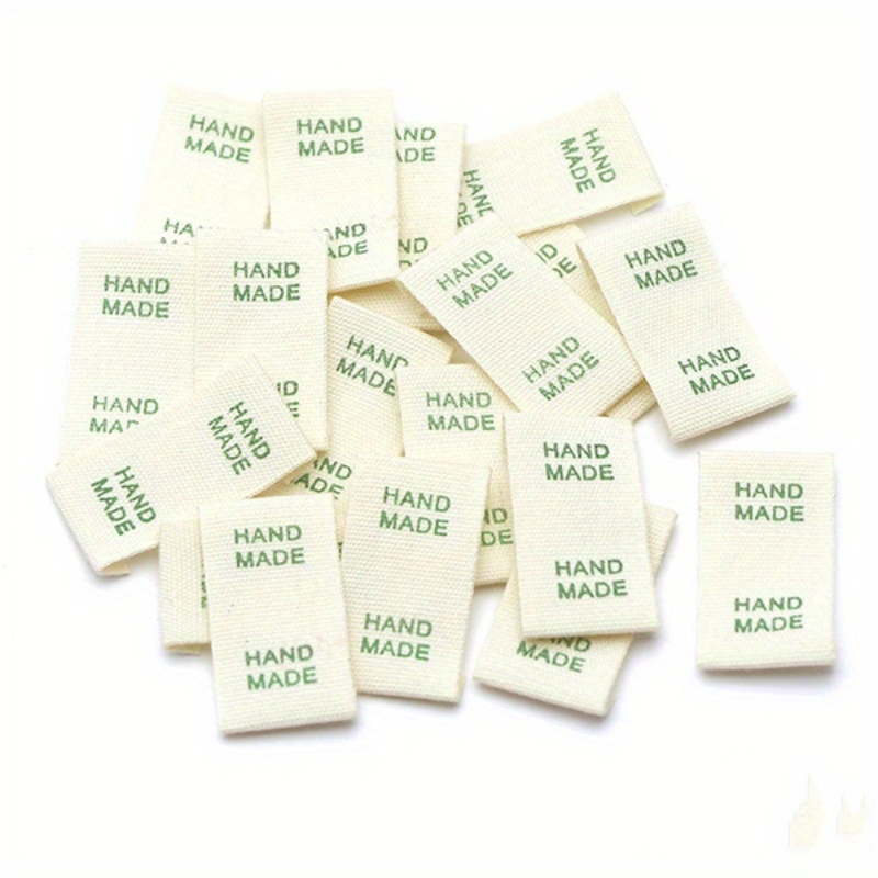 50Pcs Handmade Labels Tags Cotton Fabric Clothing Bags Sewing DIY  Accessories