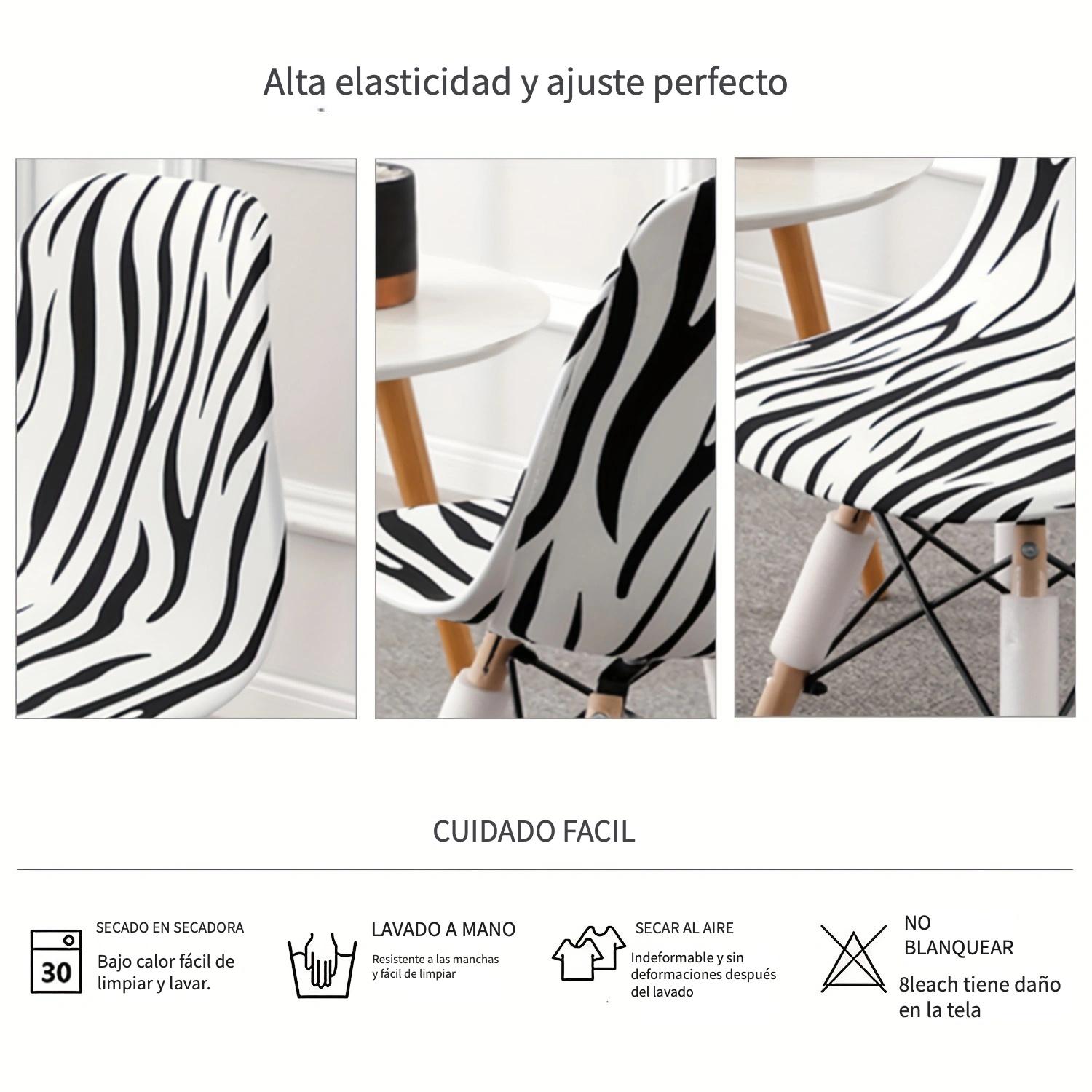 Fundas Para Sillas LETRAS Zebra Textil