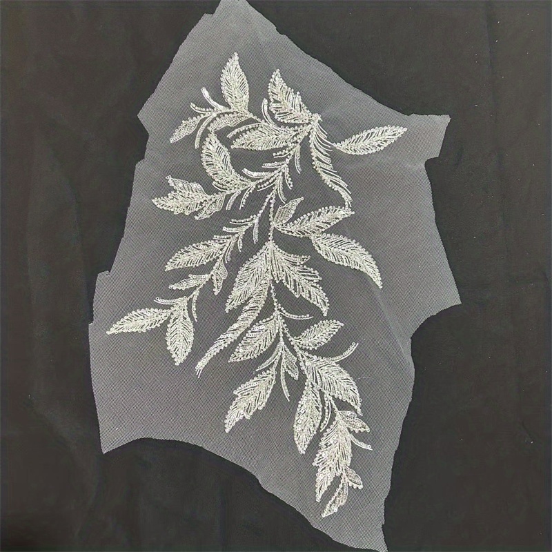 Sequins Golden Lace Embroidery Flower Leaves Patch Wedding - Temu