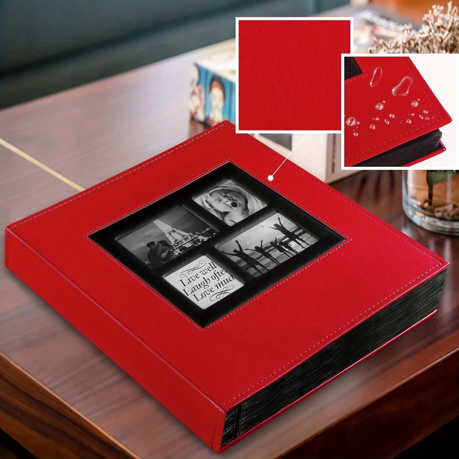 Photo Albums 4x6 Hold 600 Photos Black Pages Large Capacity Leather Cover  Wedding Family Photo Album Books Horizontal and Vertical Photos (White) 