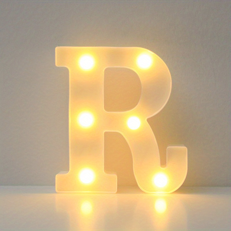 10 letras decorativas con luces LED, marquesina de plástico blanco de 6.3  pulgadas, contiene todos los números, para luz nocturna, decoración de