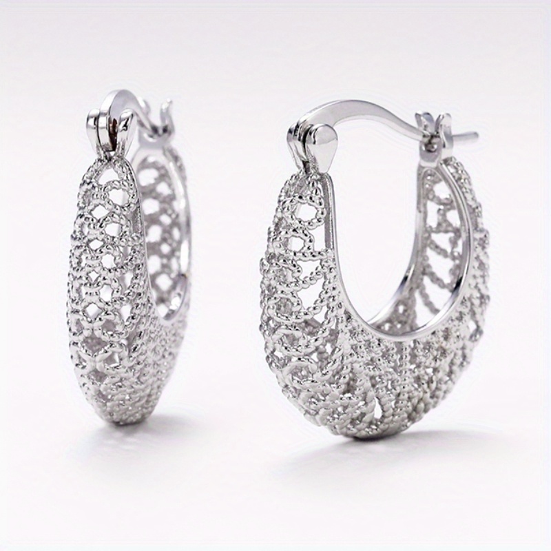 TEMU Pendientes de Aro con Flor Hueca y Enredadera Étnica Bohemia para Mujeres, Pendientes Tallados de Personalidad para Novias y Fiestas de Boda