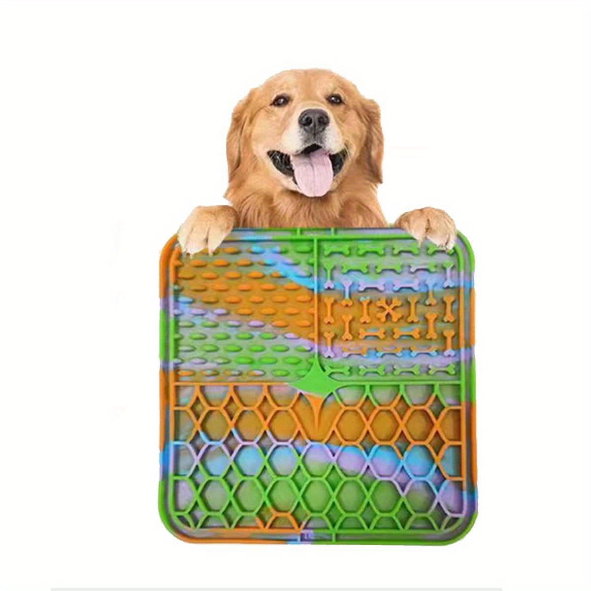 1pc Silicone Pet Slow Feeding Mat For Dogs, Random Color